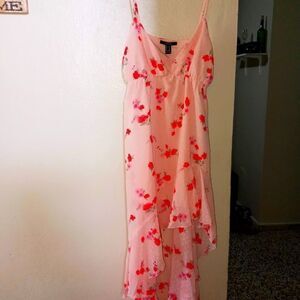 Fashion pink floral dress